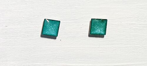 Mini square studs - Turquoise ,SKU557