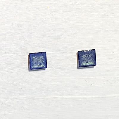 Mini square studs - Marine blue ,SKU558