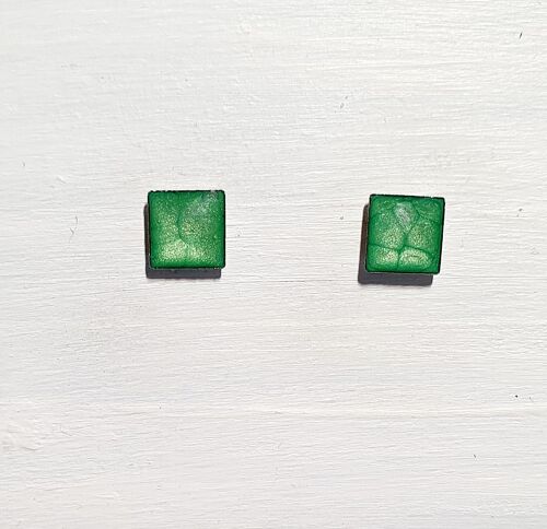 Mini square studs - Green ,SKU561