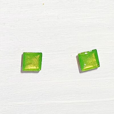 Mini tachuelas cuadradas - Verde iridiscente, SKU564