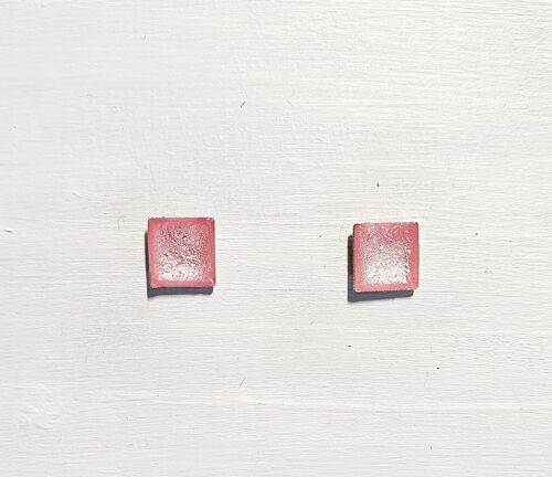 Mini square studs - Baby pink ,SKU568