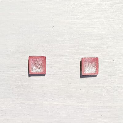 Mini square studs - Baby pink ,SKU568