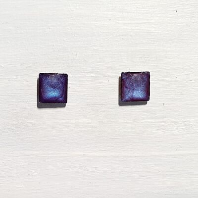 Mini square studs - Violet ,SKU570