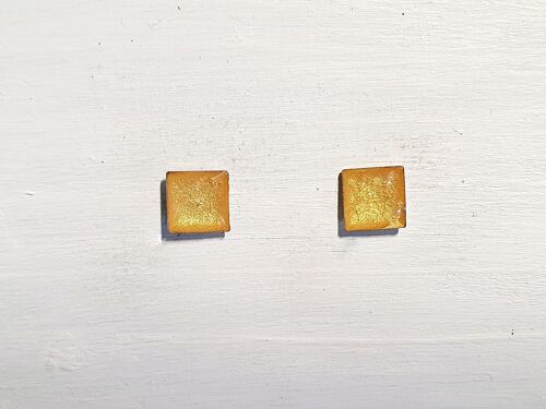 Mini square studs - Gold ,SKU572