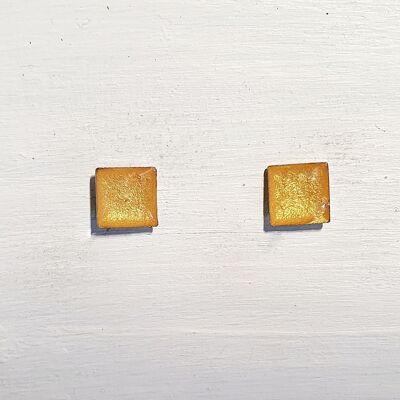 Mini quadratische Ohrstecker - Gold ,SKU572