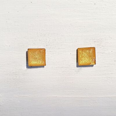 Mini square studs - Gold ,SKU572