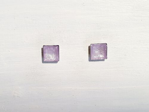 Mini square studs - Lilac pearl ,SKU578