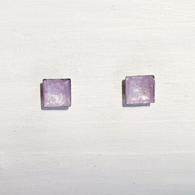 Mini square studs - Lilac pearl ,SKU578
