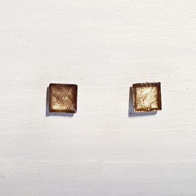 Mini square studs - Latte pearl ,SKU580