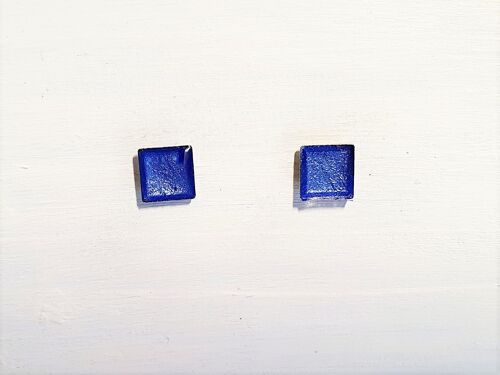 Mini square studs - Cornflower pearl ,SKU584