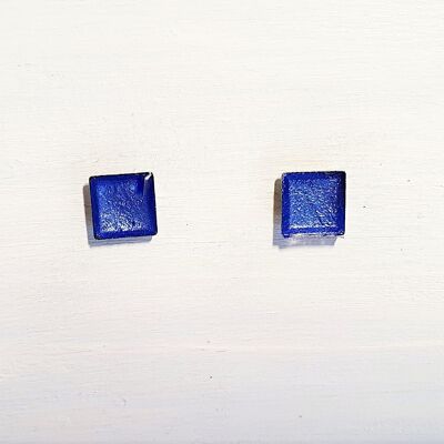 Mini square studs - Cornflower pearl ,SKU584