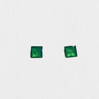 Mini square studs - Pearl Green ,SKU585