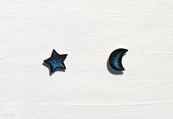 Mini clous lune et étoile - Bleu nuit ,SKU586