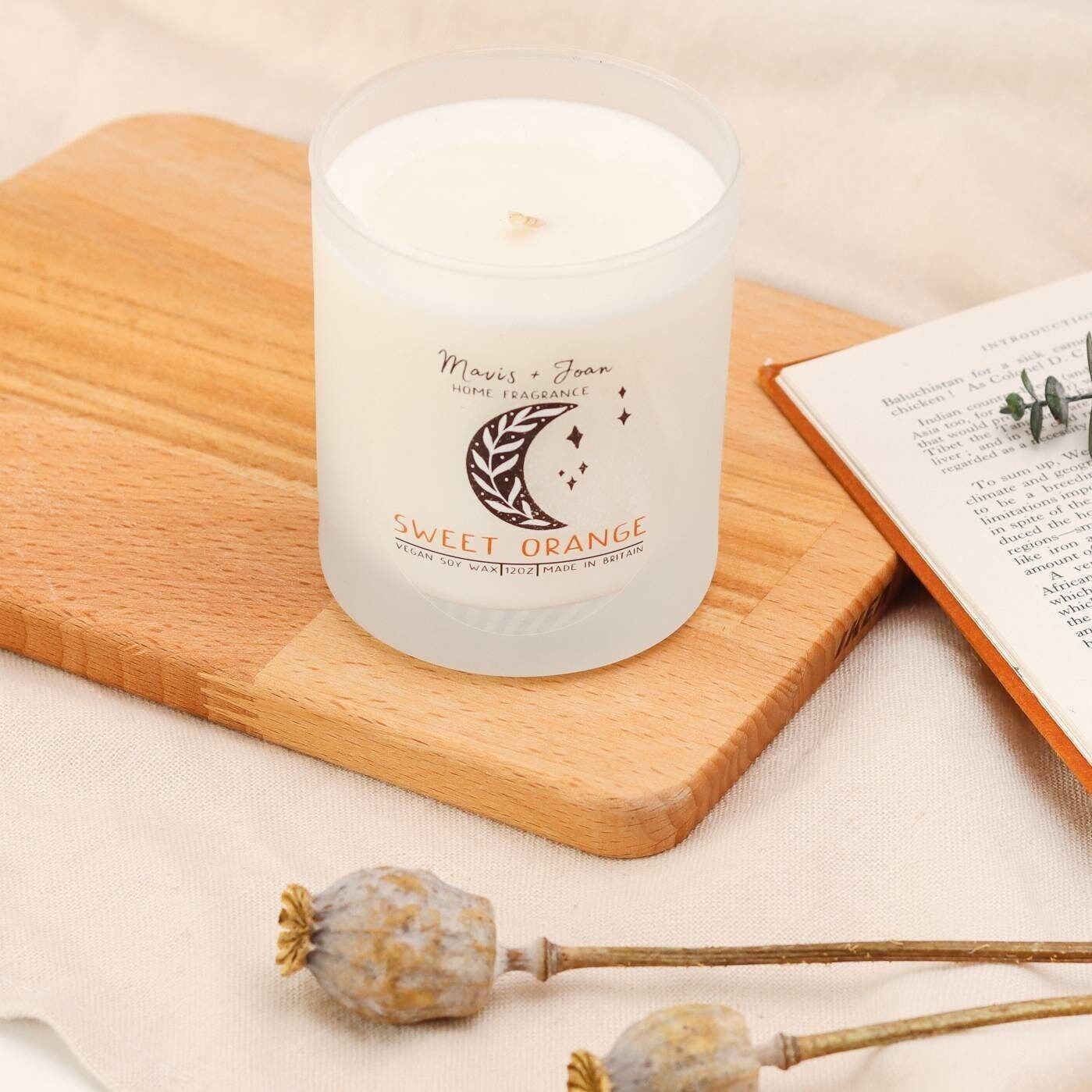 Candela in cera di soia all'arancia dolce - Profumo fruttato all'arancia.