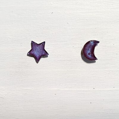 Mini clous lune et étoile - Violet ,SKU600