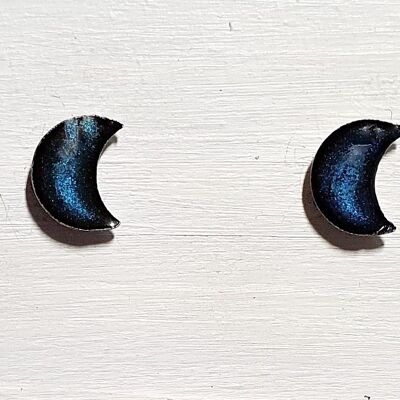 Mini Mond Ohrstecker - Nachtblau ,SKU616