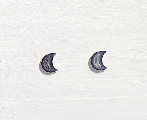 Mini moon studs - Marine blue ,SKU618