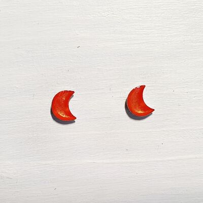 Mini tachuelas lunares - Naranja iridiscente, SKU625
