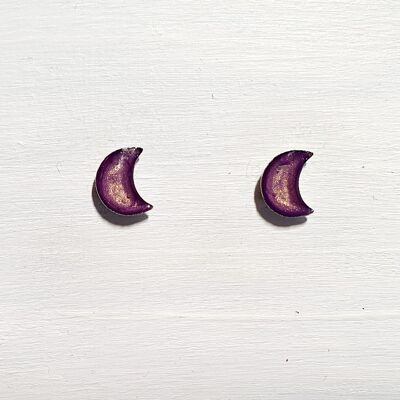 Mini moon studs - Purple ,SKU629