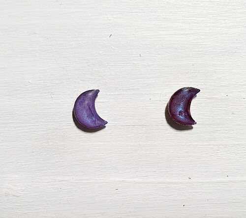 Mini moon studs - Violet ,SKU630