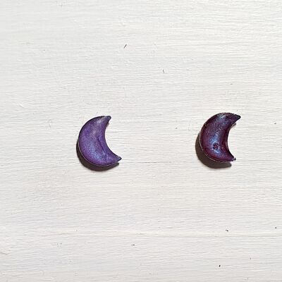 Mini moon studs - Violet ,SKU630