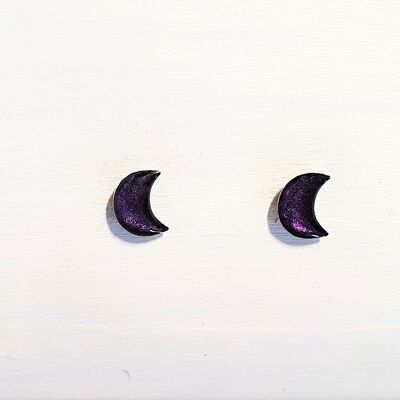 Mini Moon Ohrstecker - Deep Purple Pearl ,SKU635