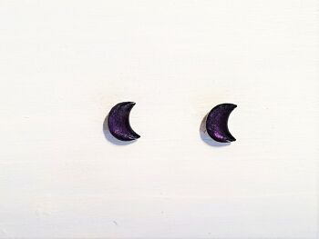 Mini clous de lune - Perle violet foncé, SKU635