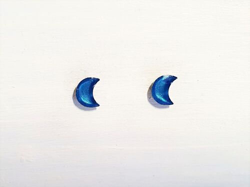 Mini moon studs - Sea blue pearl ,SKU637