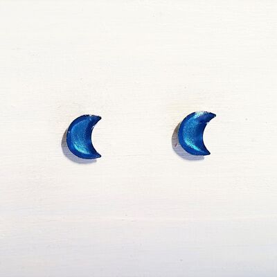 Mini moon studs - Sea blue pearl ,SKU637