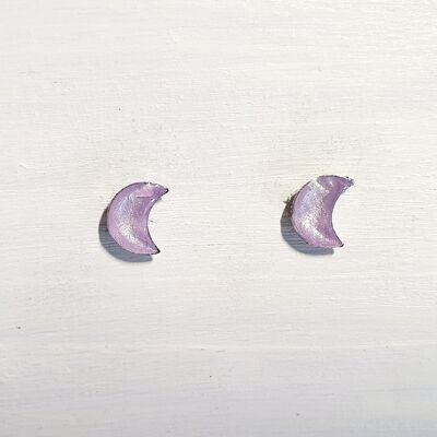 Mini moon studs - Lilac pearl ,SKU638