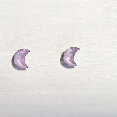 Mini moon studs - Lilac pearl ,SKU638