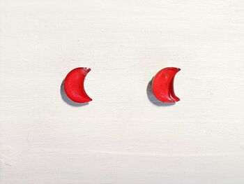 Mini clous de lune - Perle rouge ,SKU641