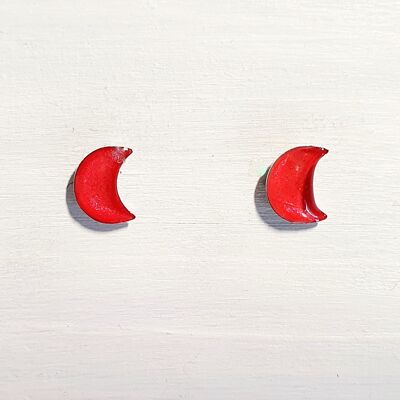 Mini clous de lune - Perle rouge ,SKU641