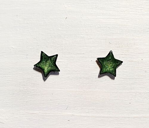 Mini star studs - Dark green ,SKU653