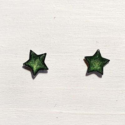 Mini tachuelas de estrella - Verde oscuro, SKU653