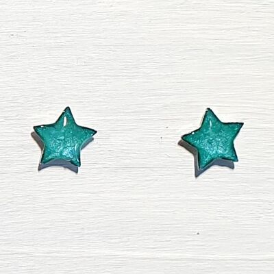 Mini tachuelas de estrella - Azul iridiscente, SKU654