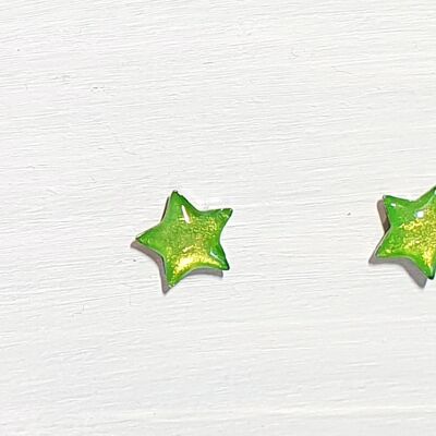 Mini star studs - Iridescent green ,SKU655