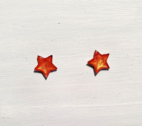 Mini star studs - Iridescent orange ,SKU656