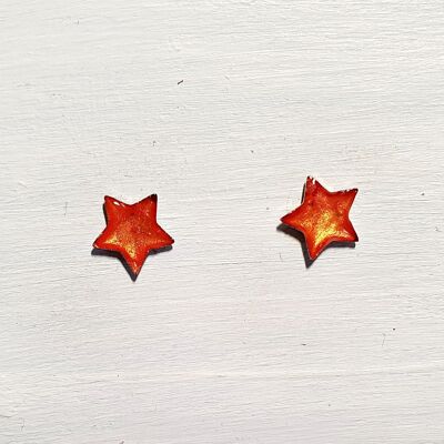 Mini tachuelas de estrella - Naranja iridiscente, SKU656