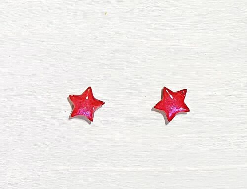 Mini star studs - Iridescent pink ,SKU657