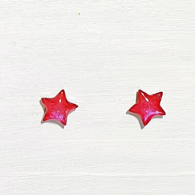 Mini tachuelas de estrella - Rosa iridiscente, SKU657