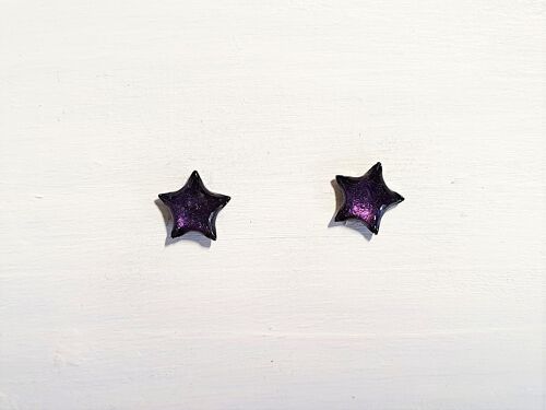 Mini star studs - Deep purple pearl ,SKU667
