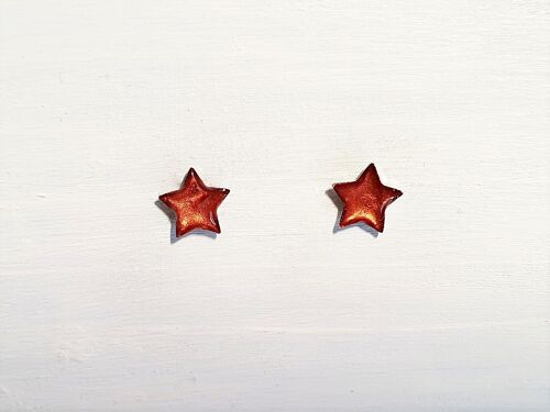 Mini star studs - Iridescent copper ,SKU671