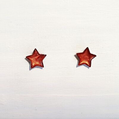 Mini star studs - Iridescent copper ,SKU671