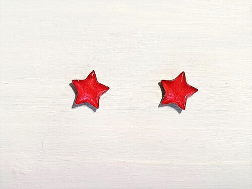 Mini star studs - Red pearl ,SKU673