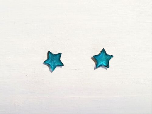 Mini star studs - Iridescent aqua ,SKU675