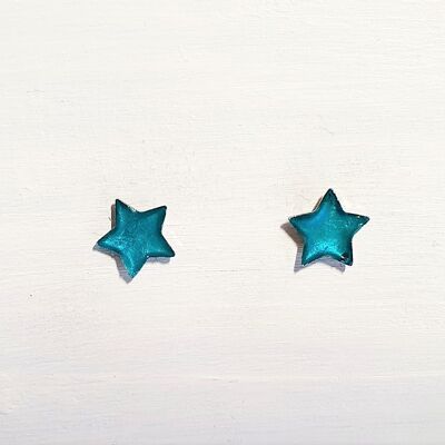 Mini star studs - Iridescent aqua ,SKU675