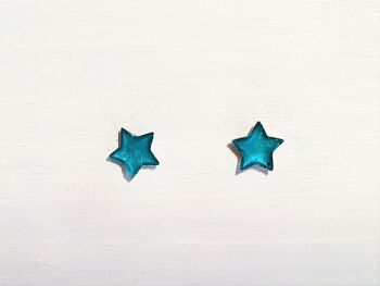 Mini clous étoiles - Aqua irisé, SKU675