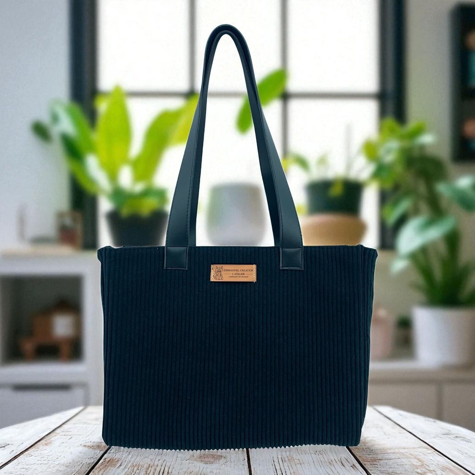 Sac Agathe, "Velours côtelé" noir