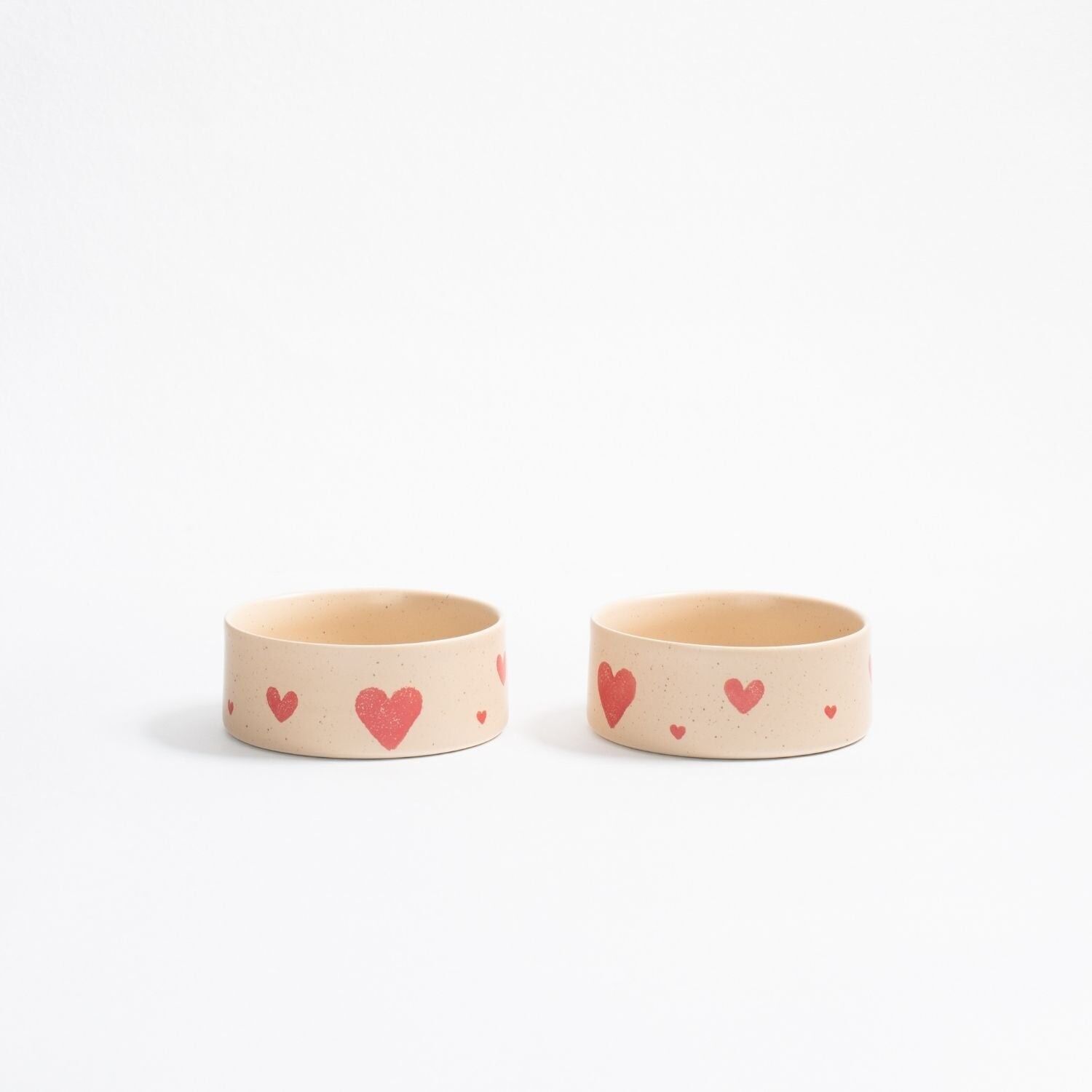 Ciotola per animali in gres Cozy Hearts da 14 cm, set da 2 pezzi